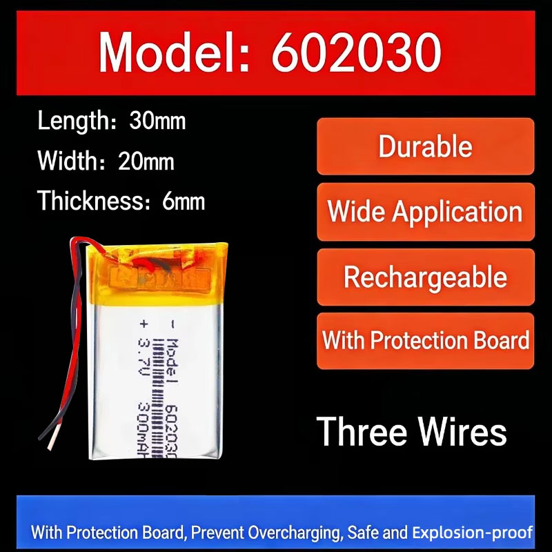 Smart Watch - 3.7V 300mAh 602030 リチウム電池 リチウムポリマー電池 ワイヤレスBluetoothヘッドセット