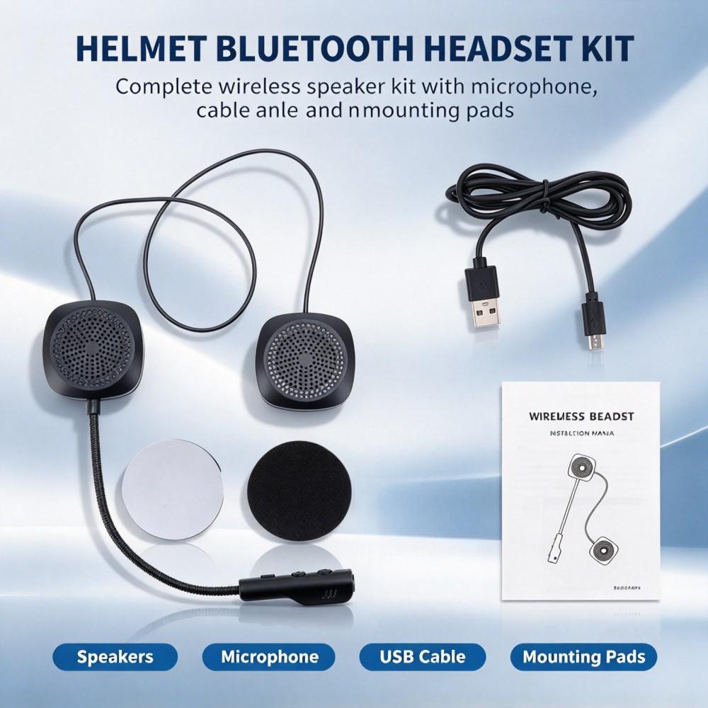 Bluetooth Speaker - バイク用Bluetoothヘルメットヘッドセット。ハンズフリー通話、ステレオスピーカー、マイク、音声アシスタント機能を搭載。ヘルメット用アクセサリー。