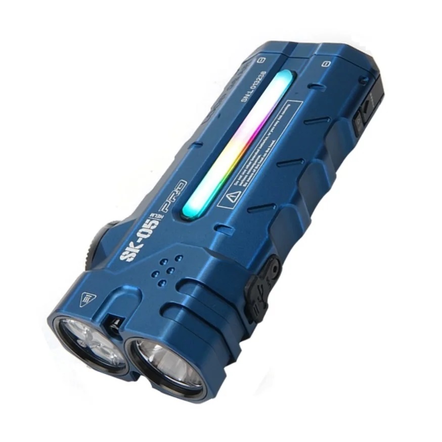 Power Bank - 強力なフラット LED 懐中電灯 4360LMS、8000mAh パワーバンク付き、サイドライトトーチはサーチライトとスポットライトを組み合わせたもの -