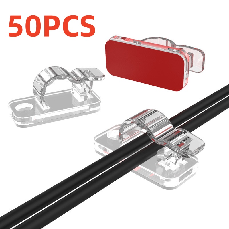 Cable Organizer - 10/50個入り ケーブルオーガナイザー クリップ ケーブル管理 ワイヤーマネージャー コードホルダー