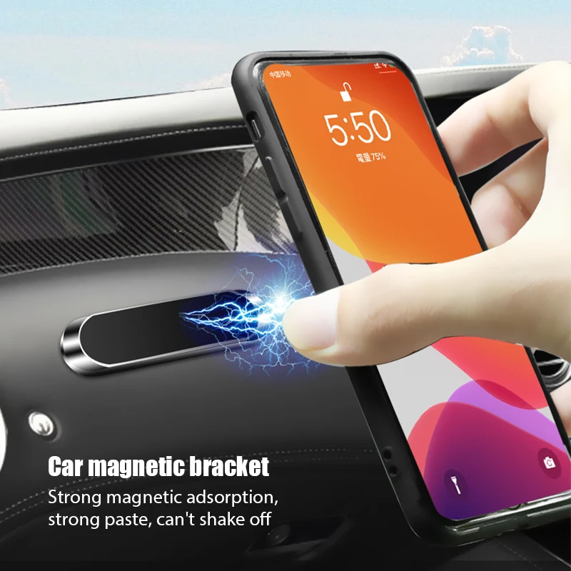 Phone Holder - 磁力式カーフォンホルダー、回転可能なミニストリップ型スタンド、強力な磁石を使用したGPSカーマウント。iPhone 16、Xiaomi、Huawei、Samsungに対応。