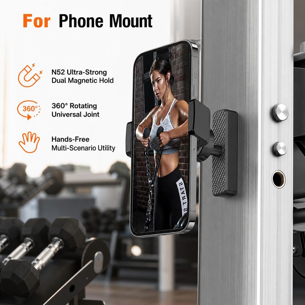 ジム用マグネット式スマホホルダー 360 °   調整可能で - Phone Holder のレビューと価格