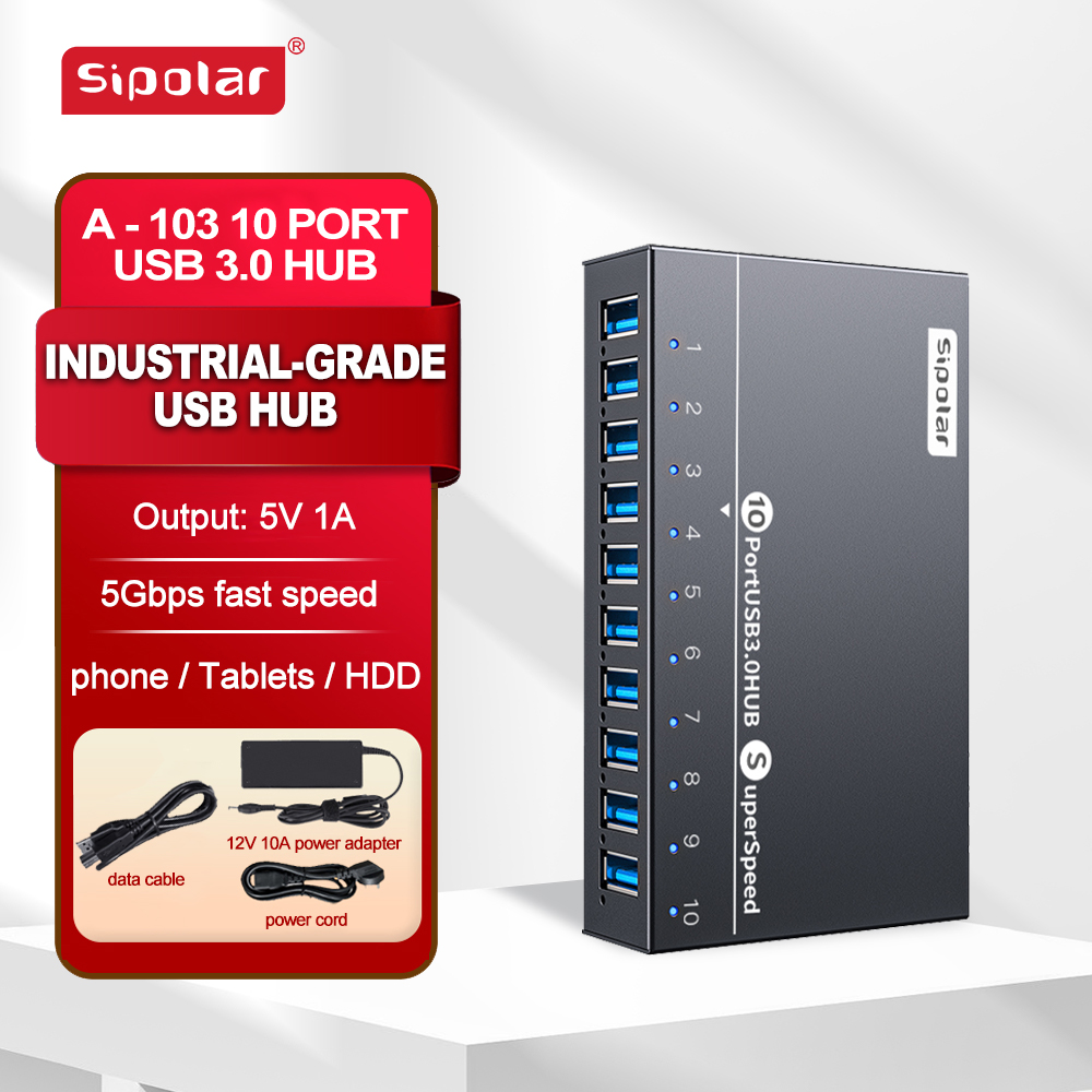 A103 Sipolar 10ポートUSBハブ 電源付き60 - Usb Hub のレビューと価格