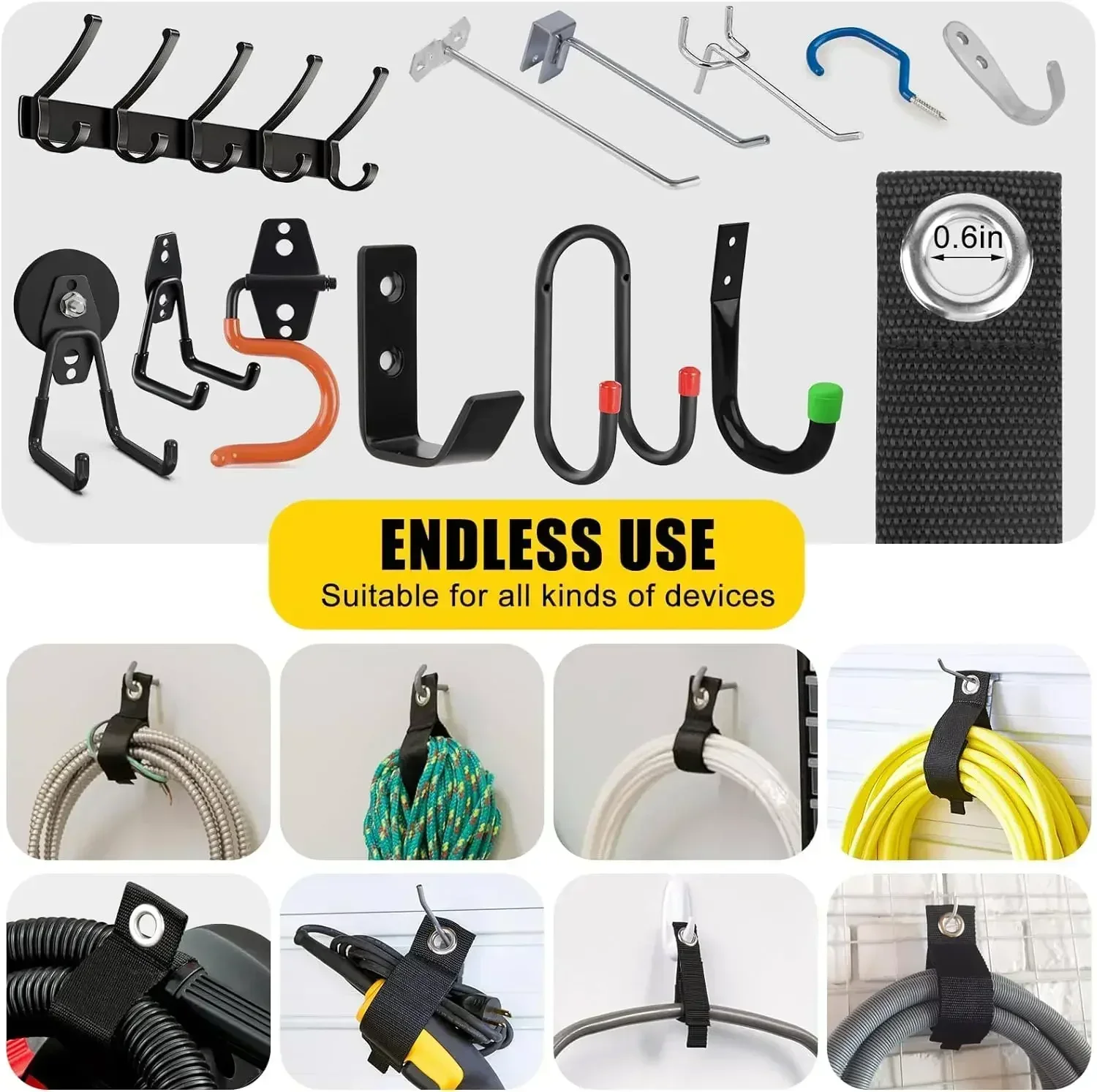 頑丈な収納ストラップ、再利用可能な延長コード整理用具、ケーブ - Cable Organizer のレビューと価格