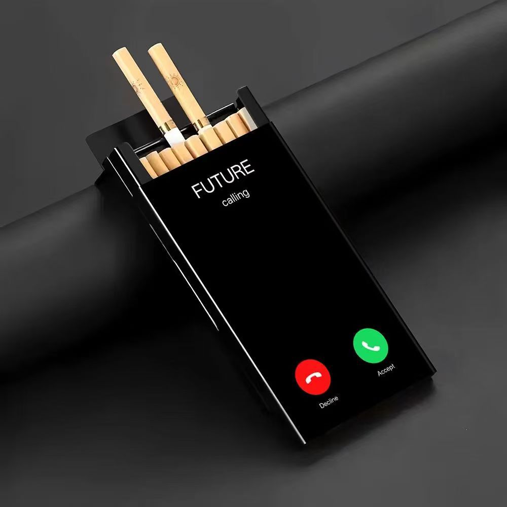 スリムな金属製シガレットケース。スライド式の蓋で、20本のタ - Phone Holder のレビューと価格