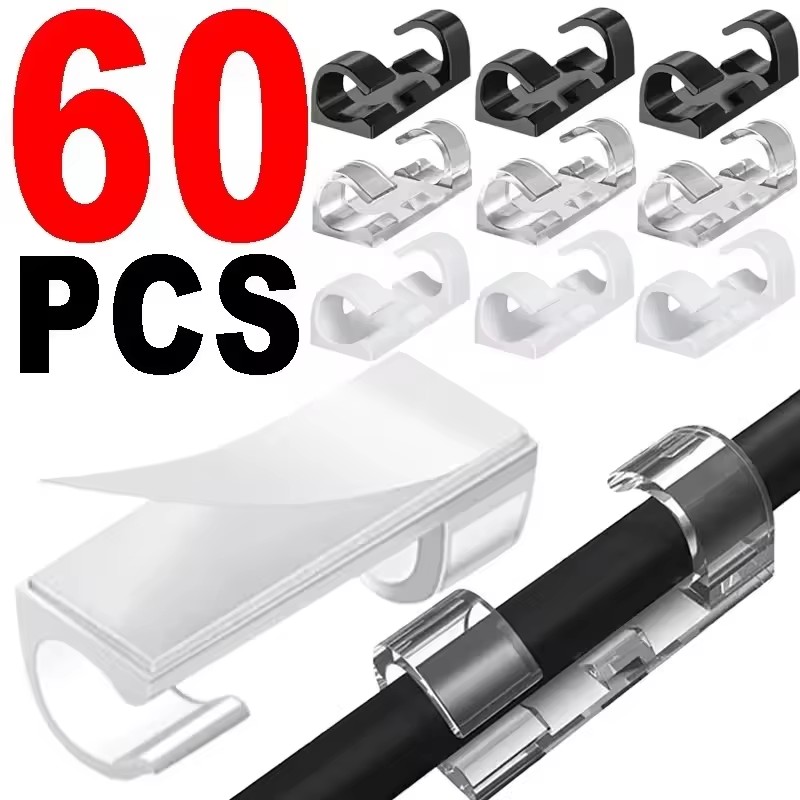 ケーブルクリップ、配線整理用、コードホルダー、自己粘着式ケー - Cable Organizer のレビューと価格