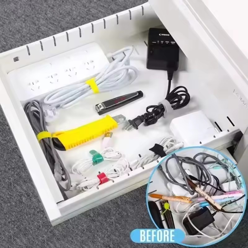 100個入り、繰り返し使えるケーブル結束バンド。マウスやイヤ - Cable Organizer のレビューと価格