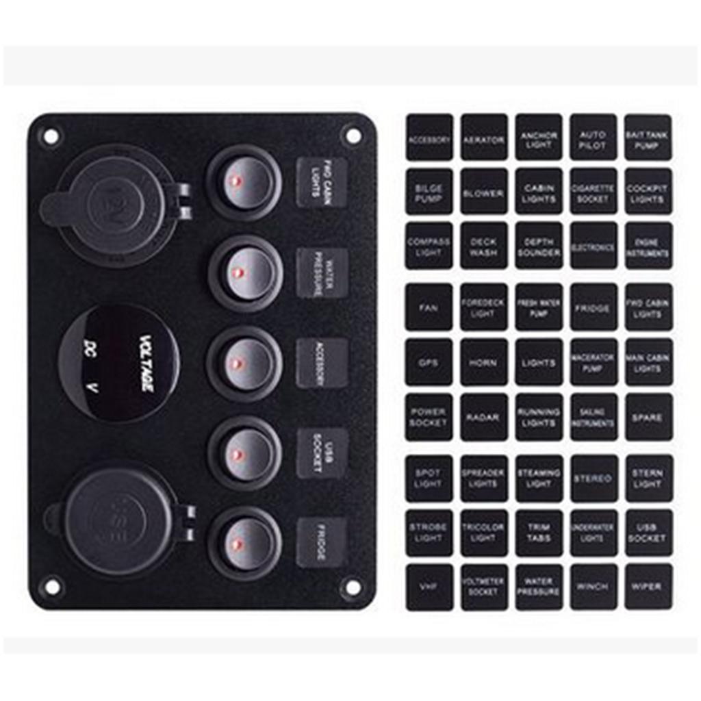 ABS樹脂製5連スイッチパネル、USB充電器、防水LED電圧 - Usb Charger のレビューと価格