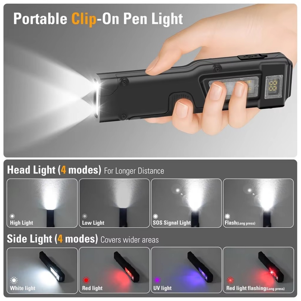超薄型 EDC 充電式 LED 懐中電灯バッテリーディスプレ - Power Bank のレビューと価格