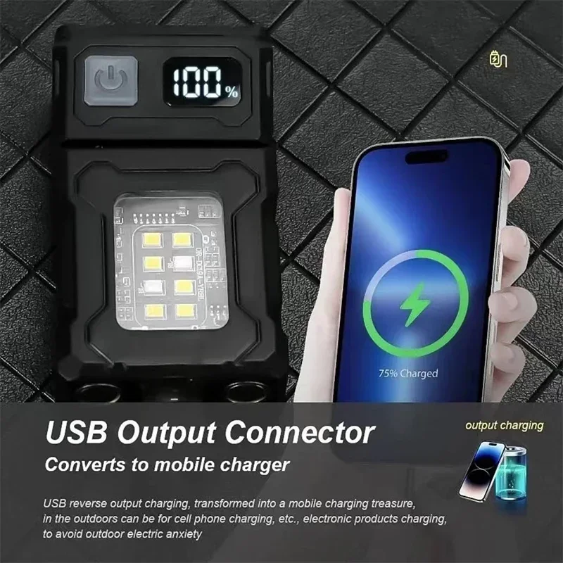 磁気トーチライト作業灯充電式ミニ COB 懐中電灯ハイパワー - Power Bank のレビューと価格