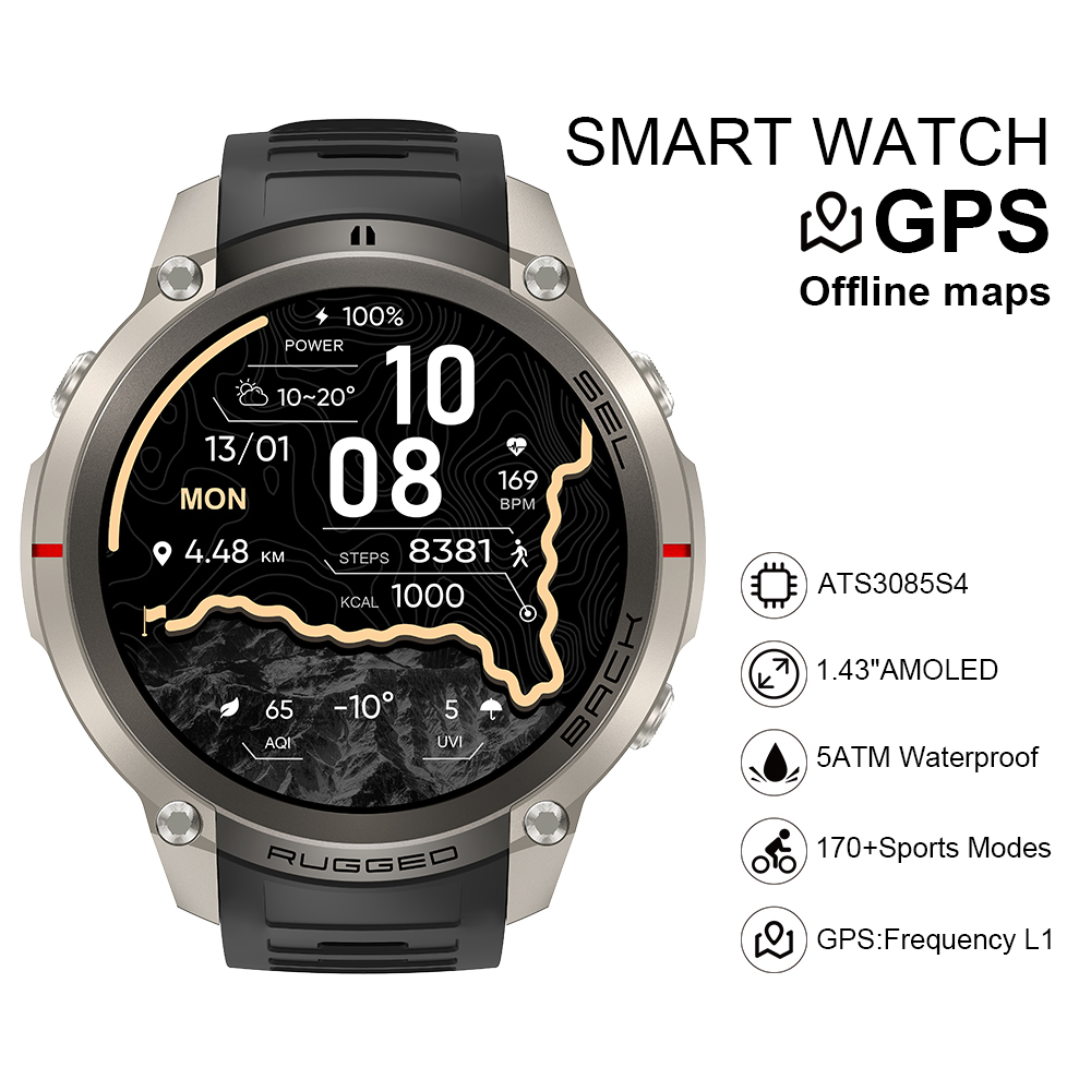 2026 DM59 スマートウォッチ オフラインマップ内蔵  - Smart Watch のレビューと価格