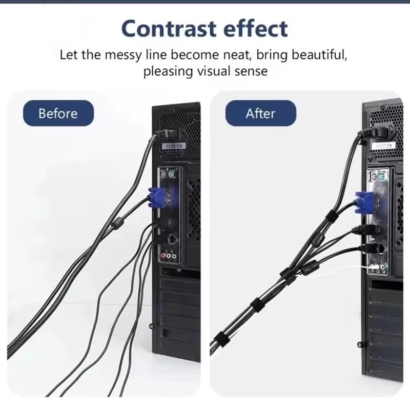 1/5mケーブル整理用具、ケーブル管理テープ、ワイヤー巻き取 - Cable Organizer のレビューと価格