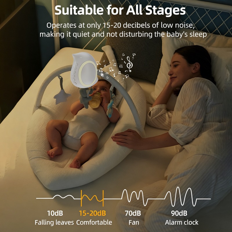 ポータブル調整機能付き電動ベビー睡眠補助装置（ナイトライト、 - Bluetooth Speaker のレビューと価格