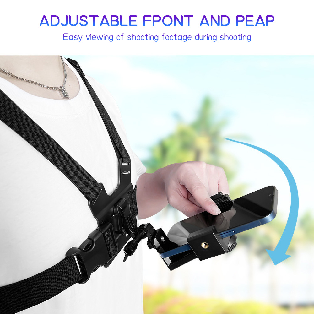 チェストマウント式スマホストラップホルダー 調節可能な伸縮性 - Cable Organizer のレビューと価格